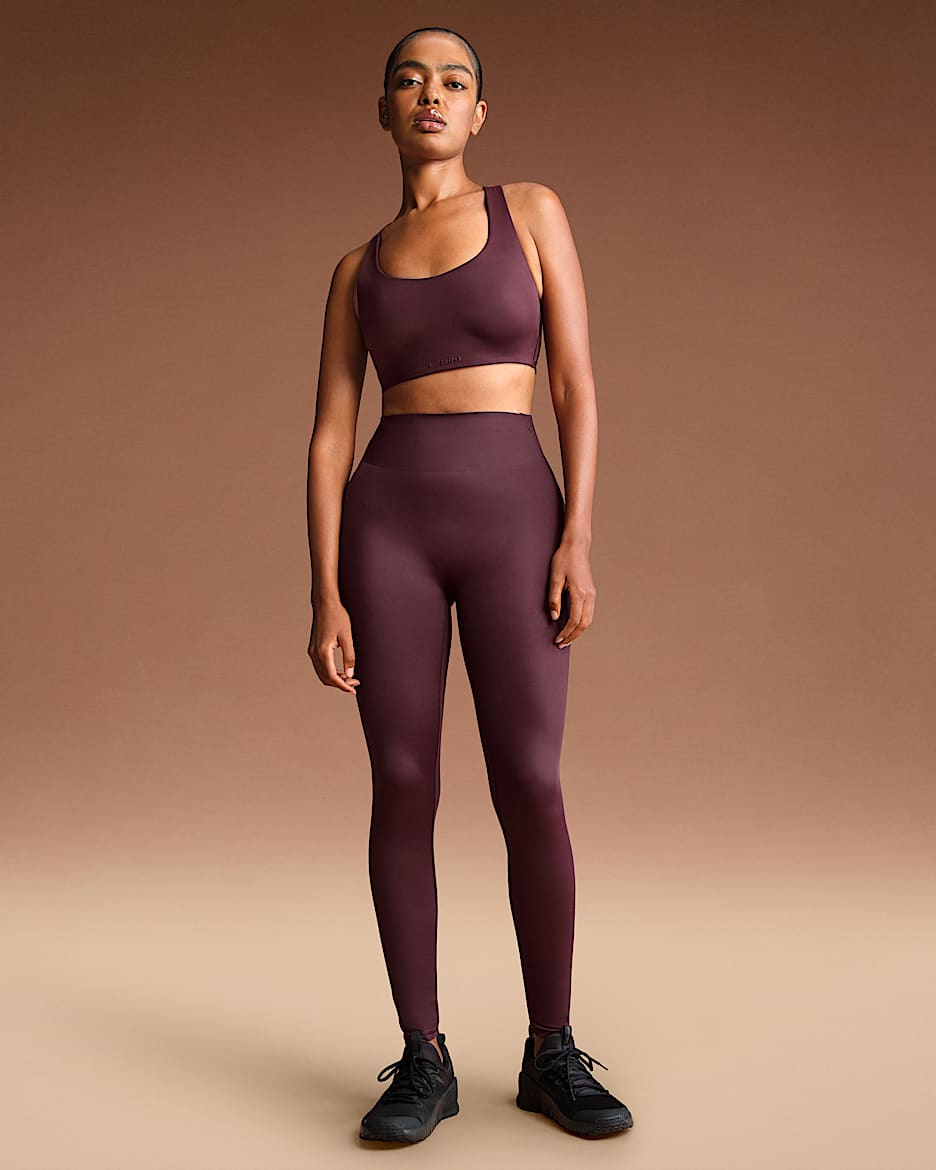 NikeSKIMS Shine Women's High-Waisted Bonded 26" Leggings - NSKM CURRANT