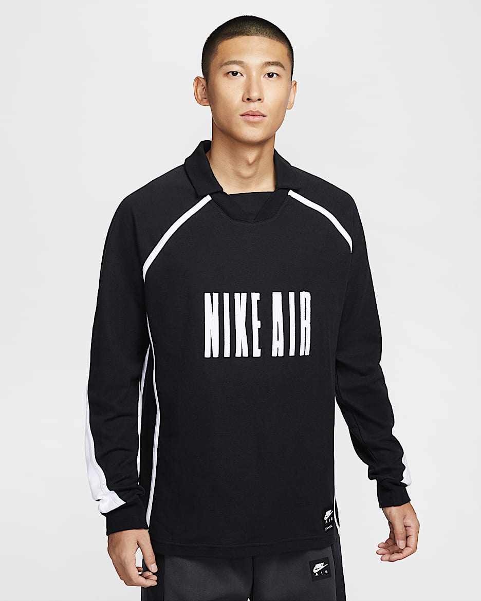 Nike Air Men's Long-Sleeve Football Top - Black/White/White