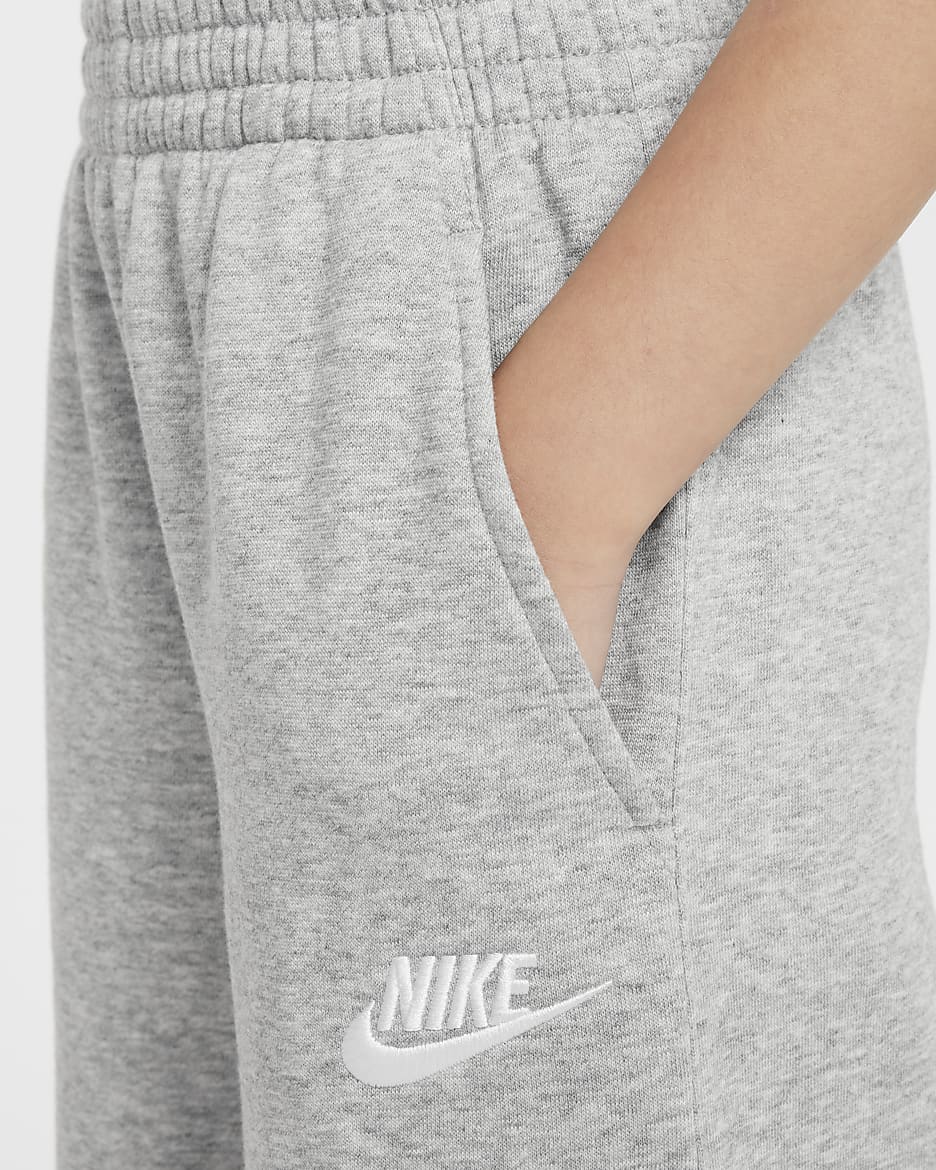 Nike Sportswear Club Little Kids' Fleece Wide Leg Pants - Dark Grey Heather