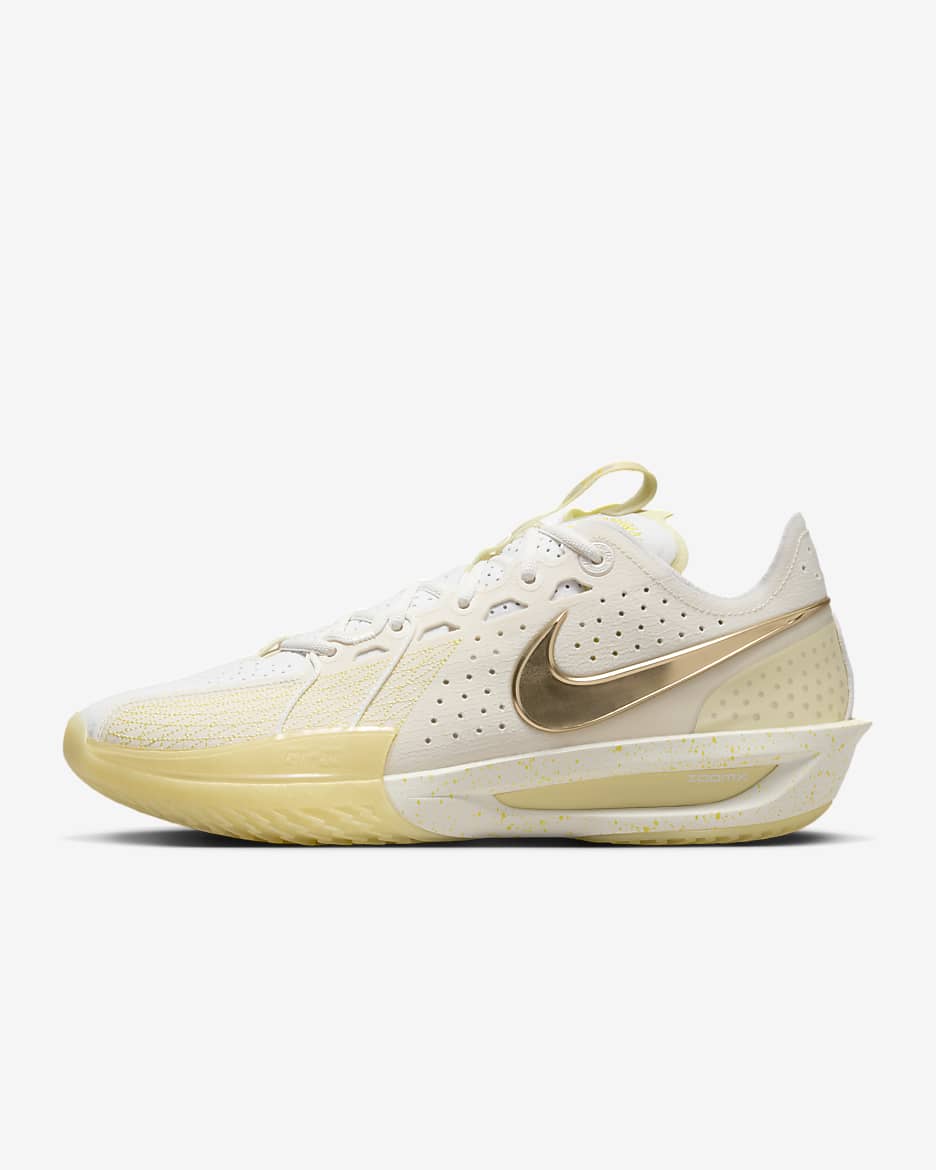 Nike G.T. Cut 3 'Jordan Poole' EP Basketball Shoes - Pale Ivory/Sail/Alabaster/Metallic Gold
