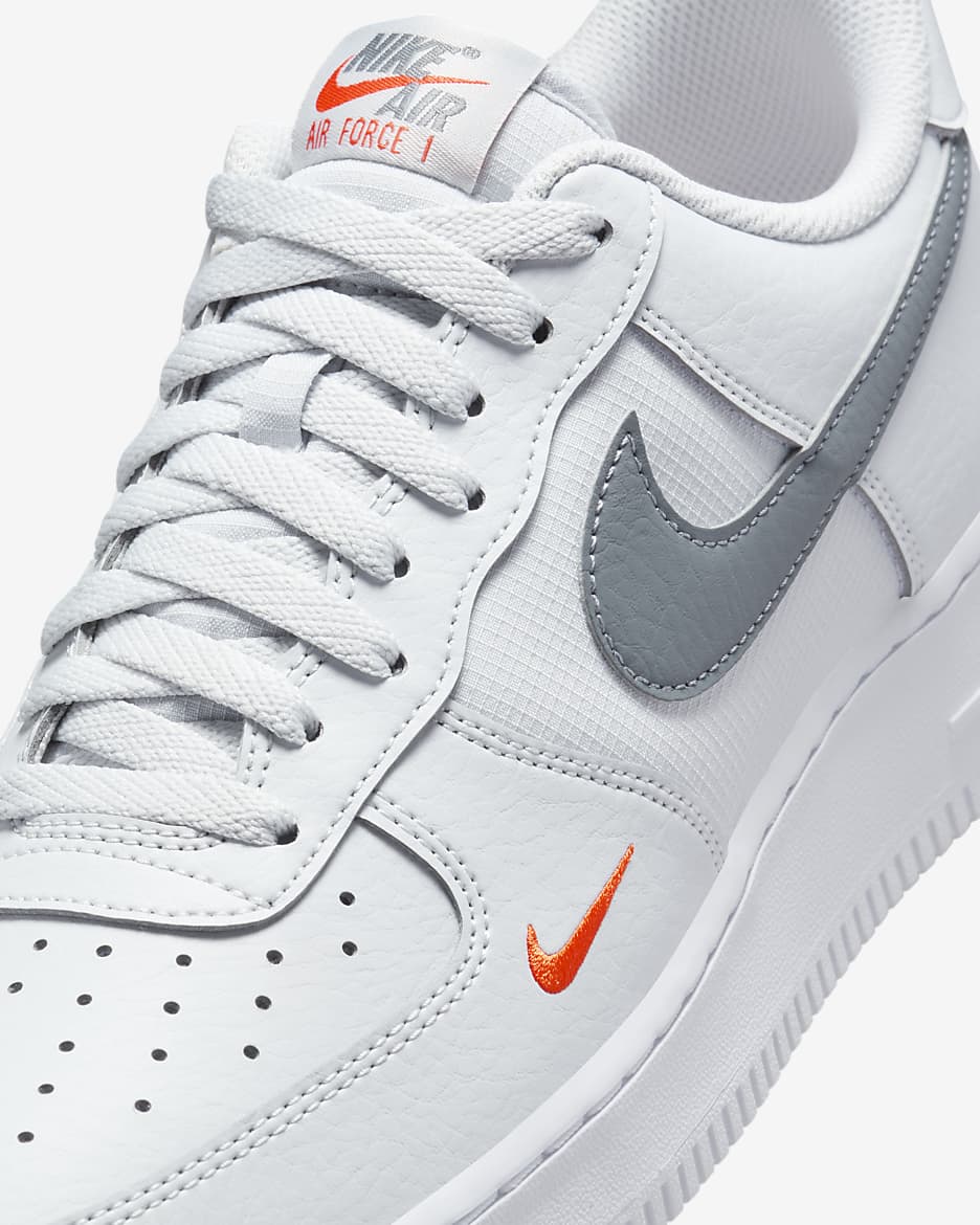 Nike Air Force 1 '07 Men's Shoes - Photon Dust/Safety Orange/White/Cool Grey