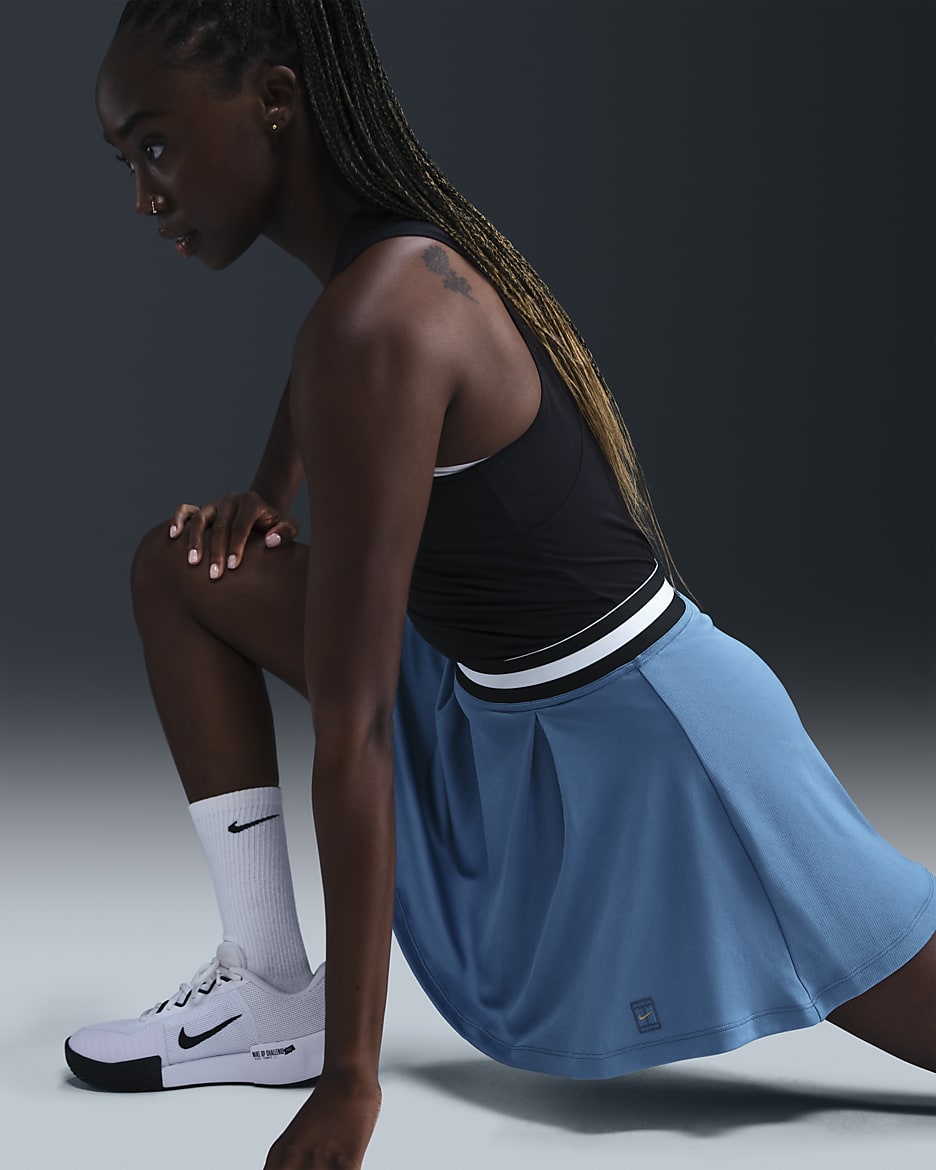 NikeCourt Dri-FIT Heritage Damen-Tennisrock - Aegean Storm