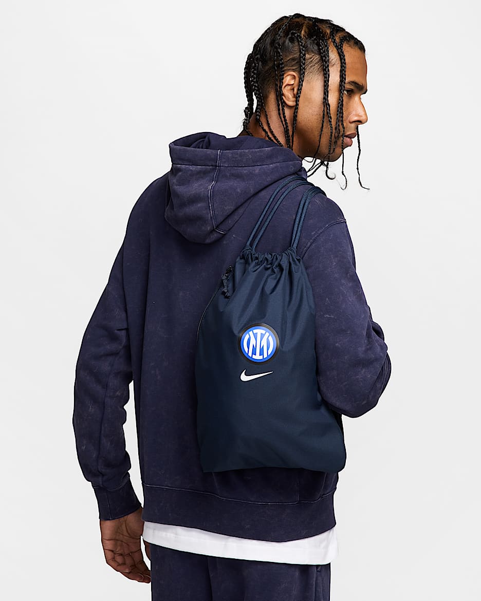 Inter Heritage Drawstring Bag (13L) - Obsidian/White