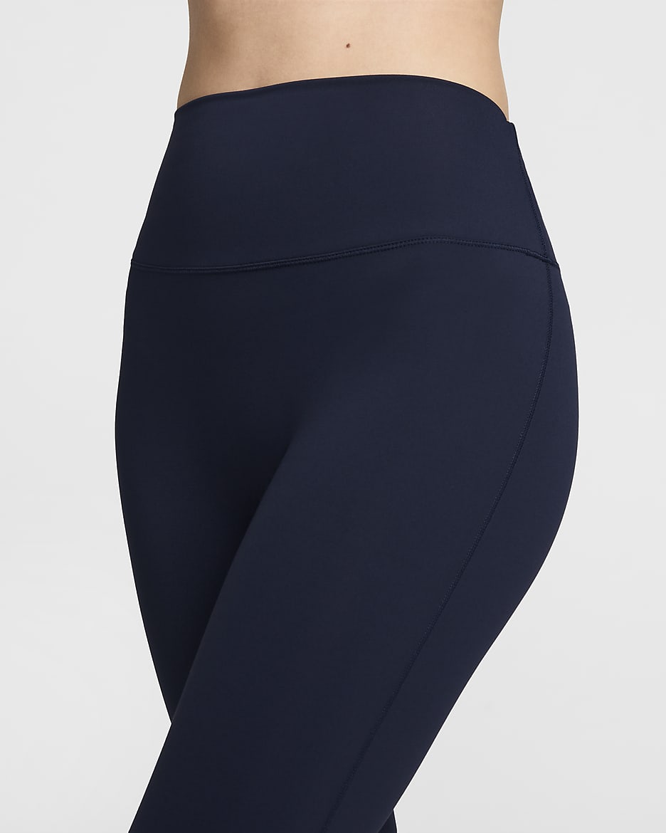 Nike One Seamless Front Women's High-Waisted Full-Length Leggings - Obsidian/Black