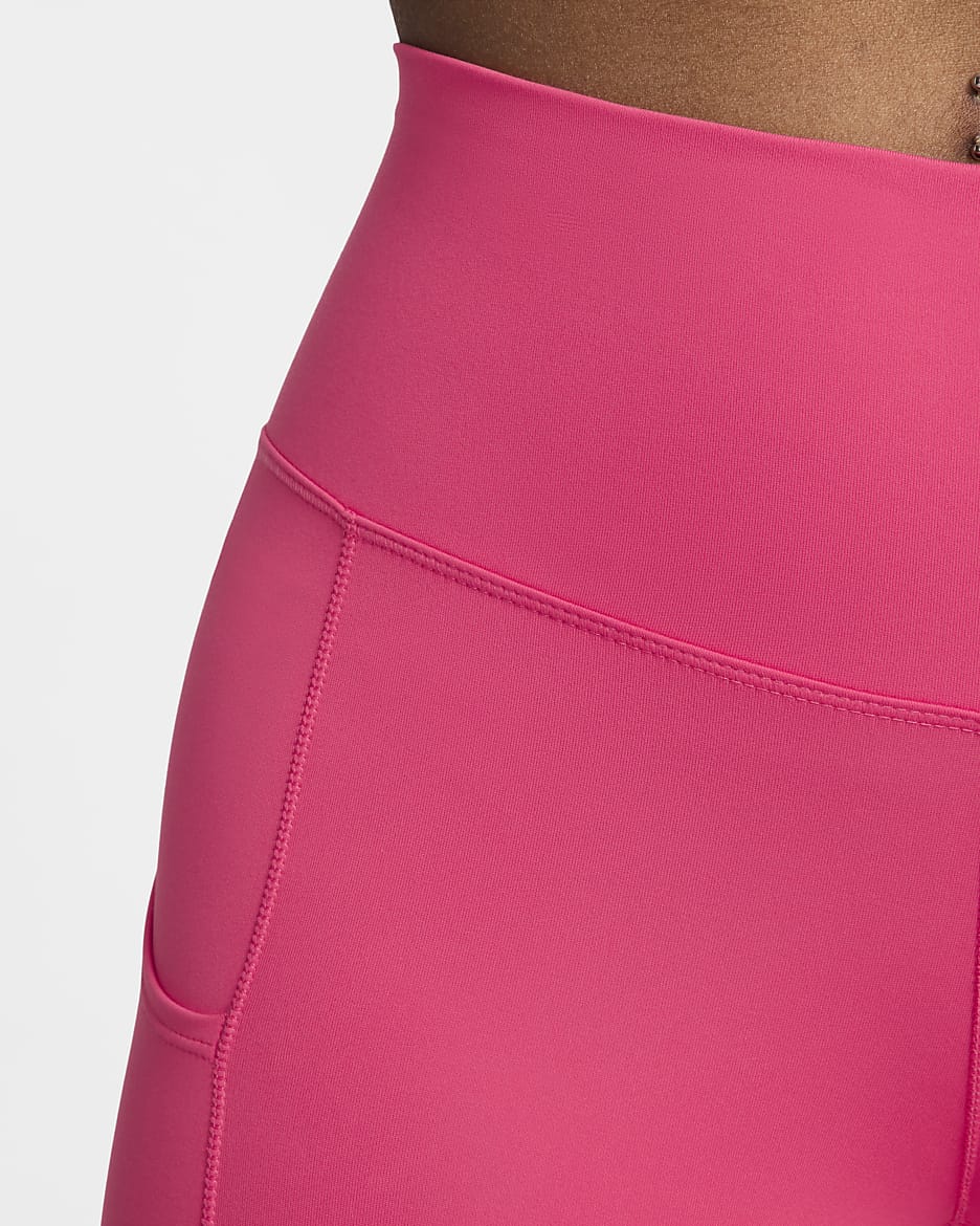 Leggings tiro alto de 7/8 con bolsillos para mujer Nike One - Rosa margarita/Negro