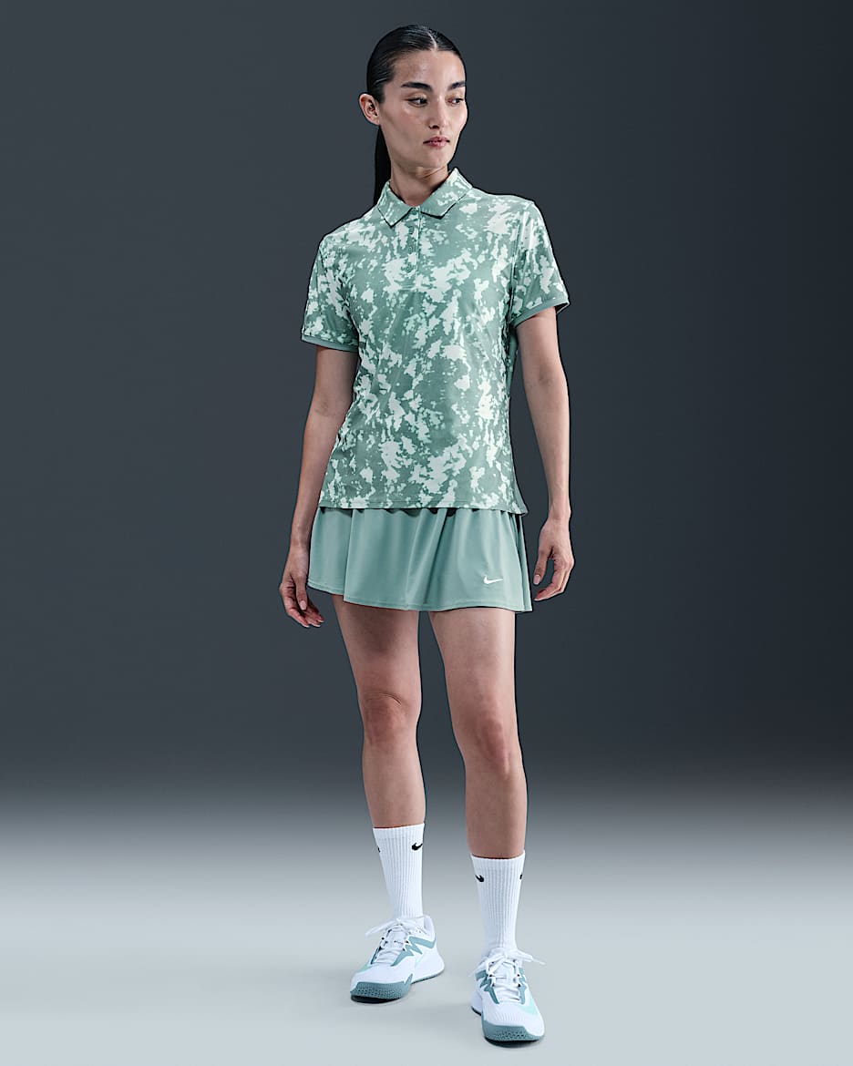 Nike Victory 女款 Dri-FIT 荷葉邊網球裙 - Cannon/白色