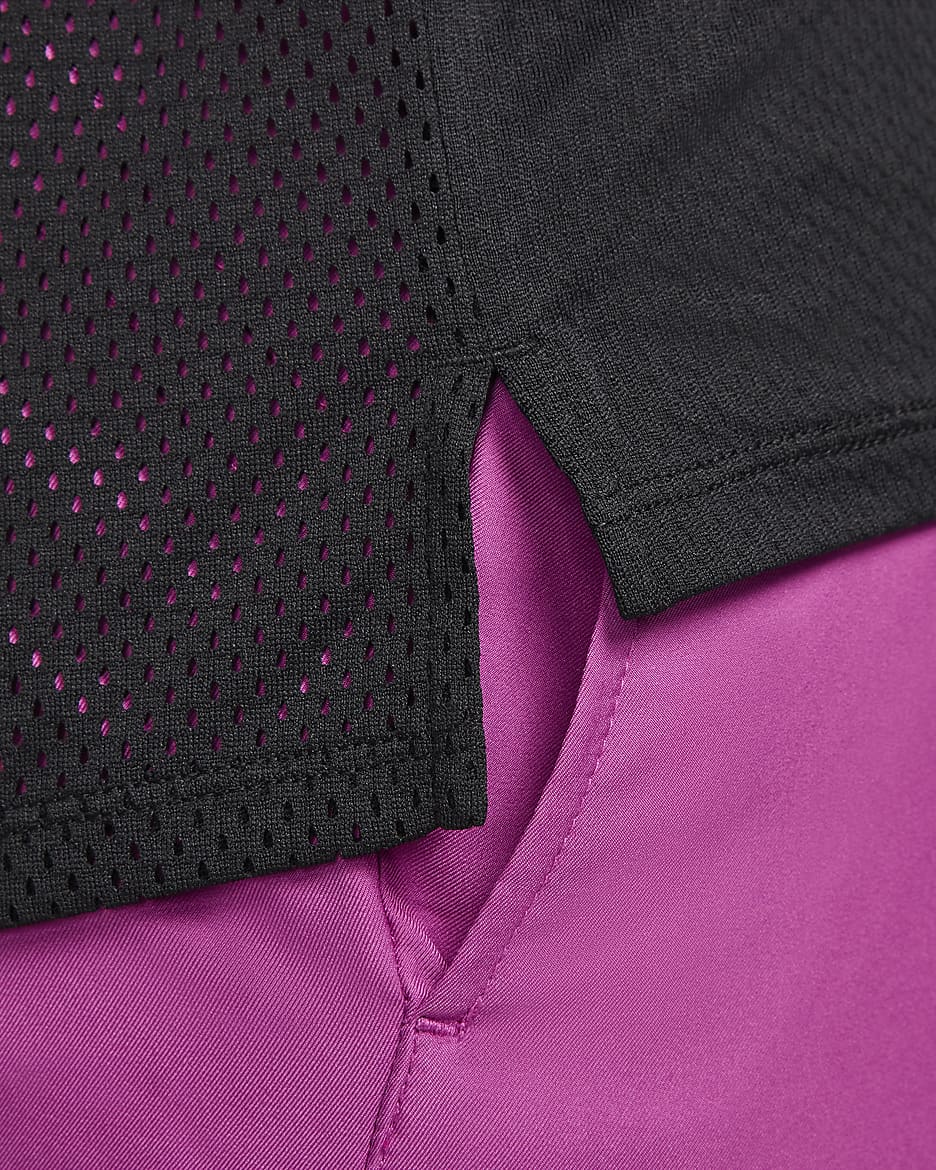 Débardeur de tennis Dri-FIT NikeCourt Slam pour homme - Noir/Noir/Light Wild Mango