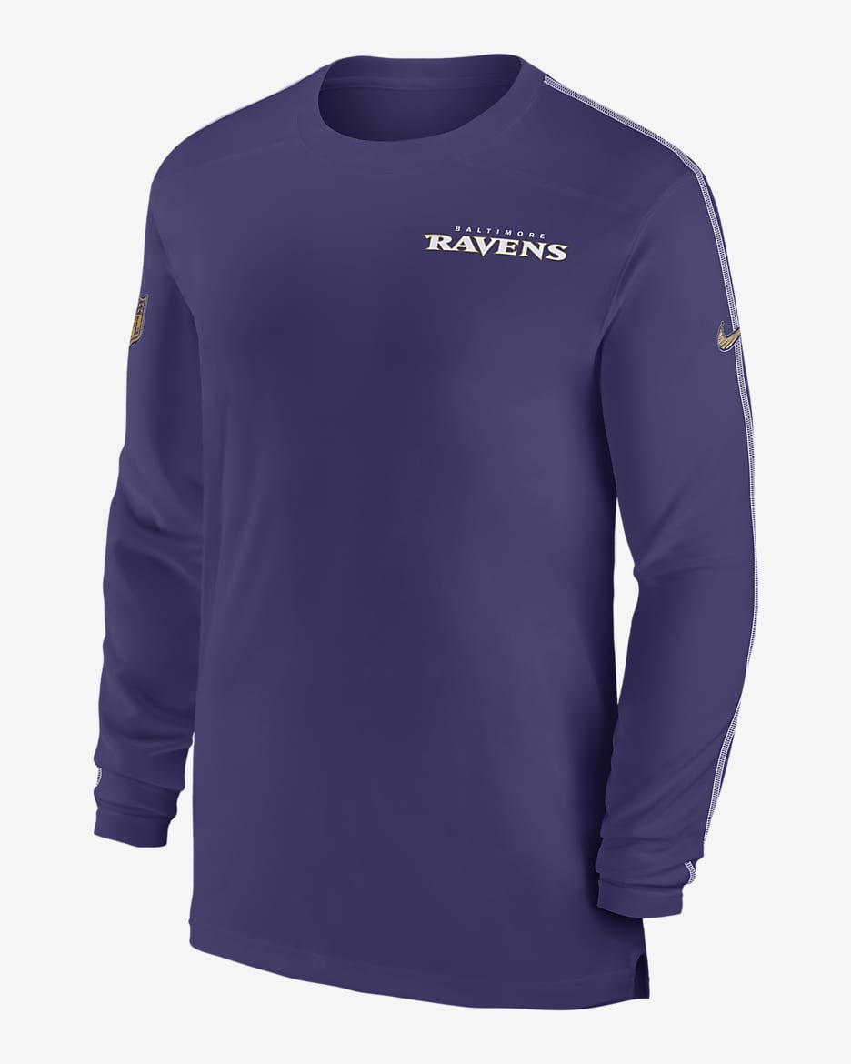 Baltimore Ravens Sideline Coach Men's Nike Dri-FIT NFL Long-Sleeve Top - Purple