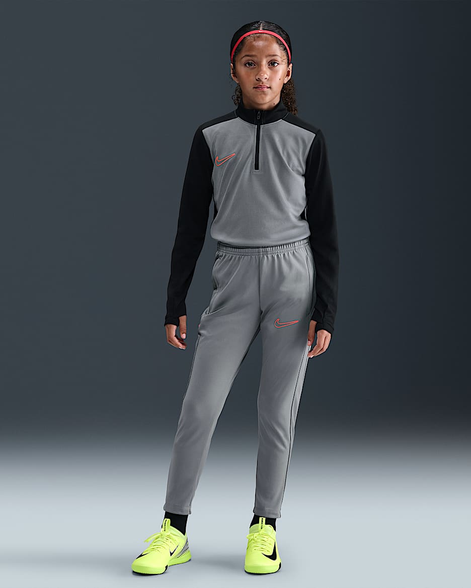 Nike Academy Big Kids' Dri-FIT Soccer Pants - Cool Grey/Cool Grey/Bright Crimson