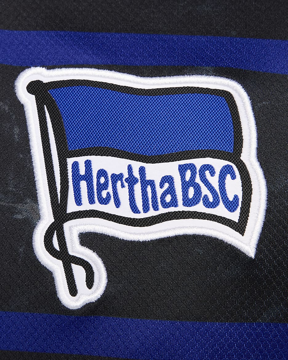 Hertha BSC 2024/25 Stadium Away Men's Nike Dri-FIT Football Replica Shirt - Black/Photo Blue/White