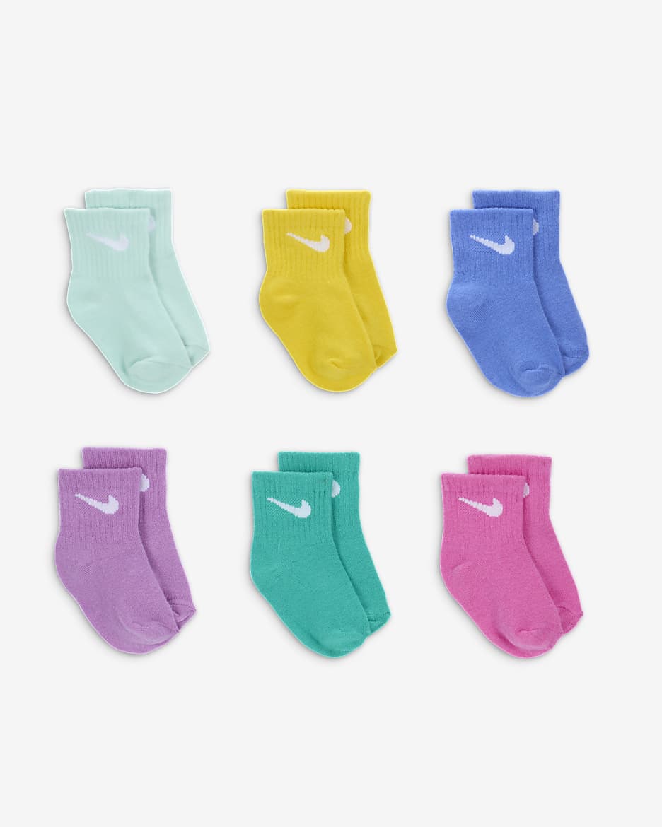 Nike Swoosh Baby (12-24M) Ankle Socks (6 Pairs) - Jade Ice