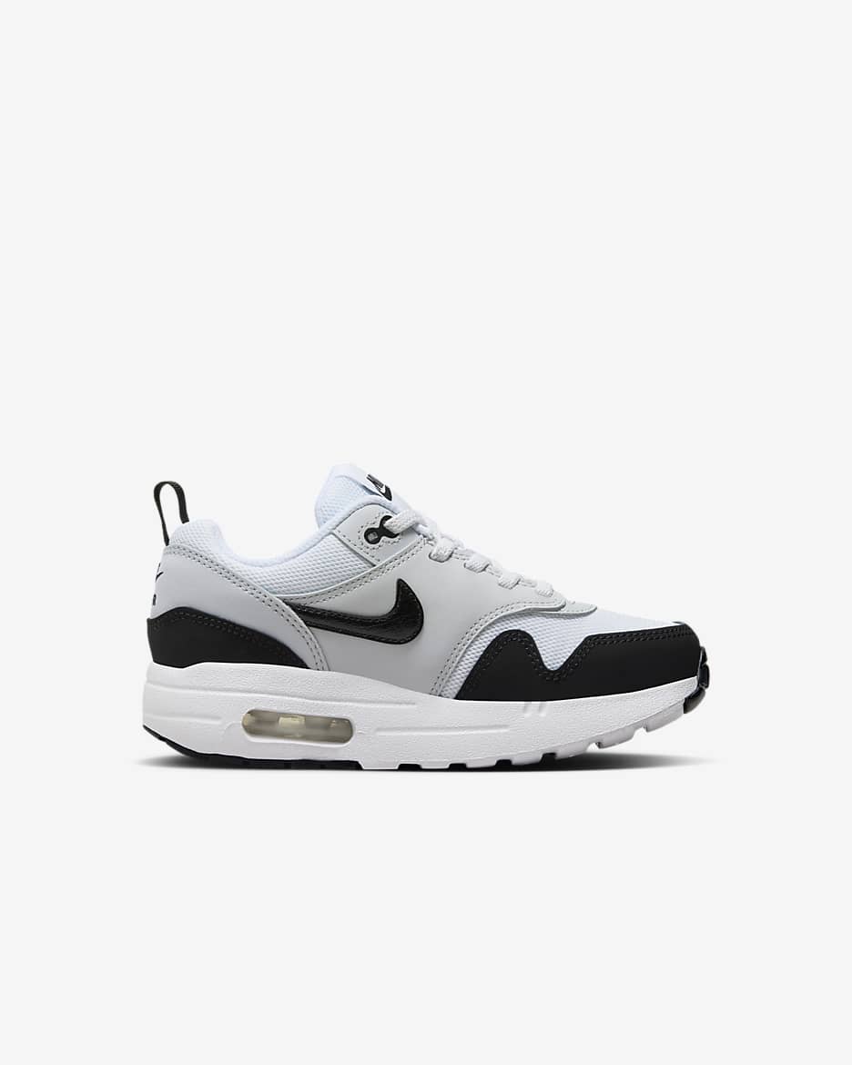 Nike Air Max 1 EasyOn Younger Kids' Shoes - White/Pure Platinum/Black