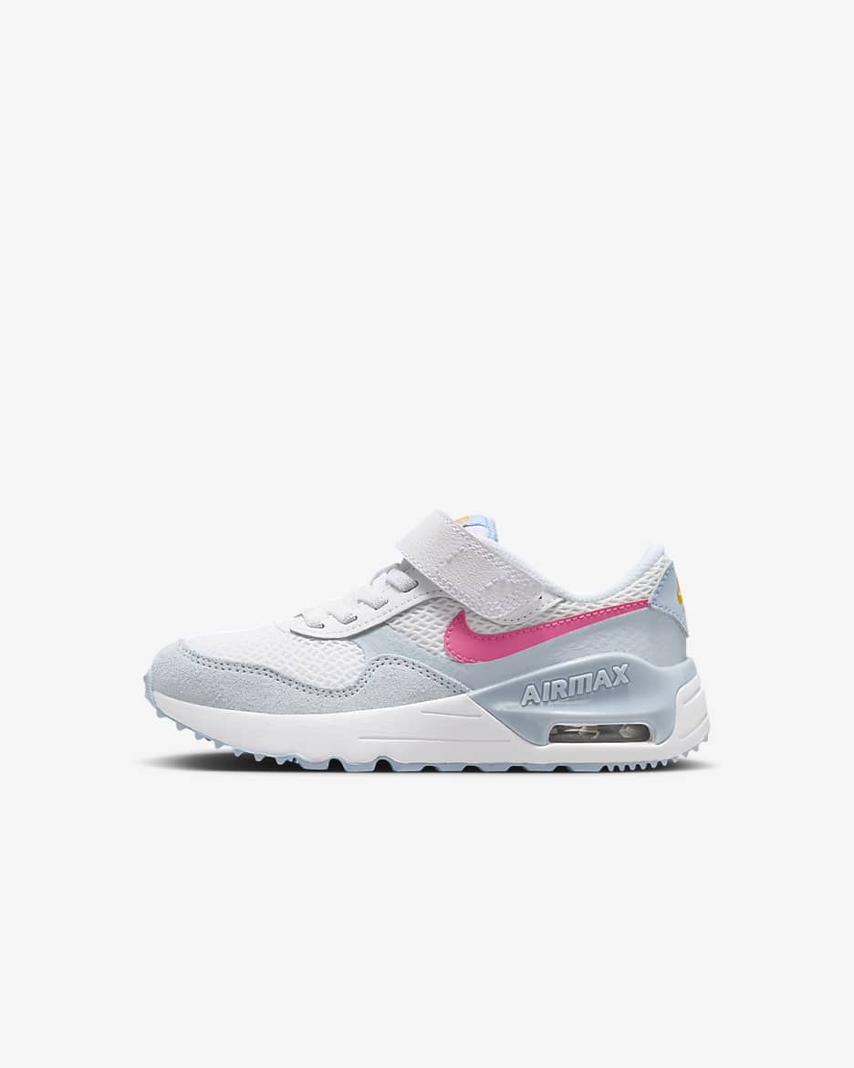 Nike Air Max SYSTM 小童鞋款 - 白色/Blue Tint/Light Armory Blue/Pinksicle
