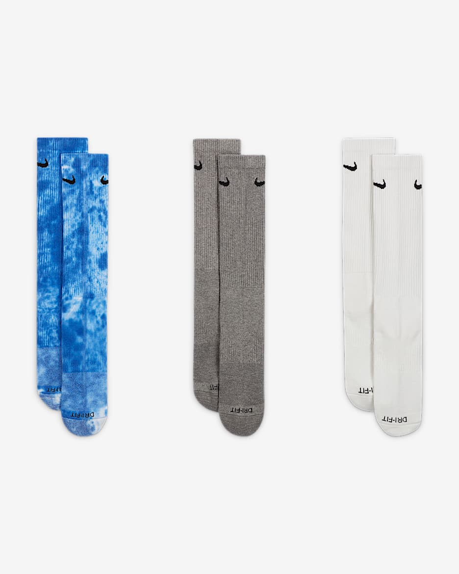 Nike Everyday Plus Cushioned Crew Socks (3 Pairs). Nike ID