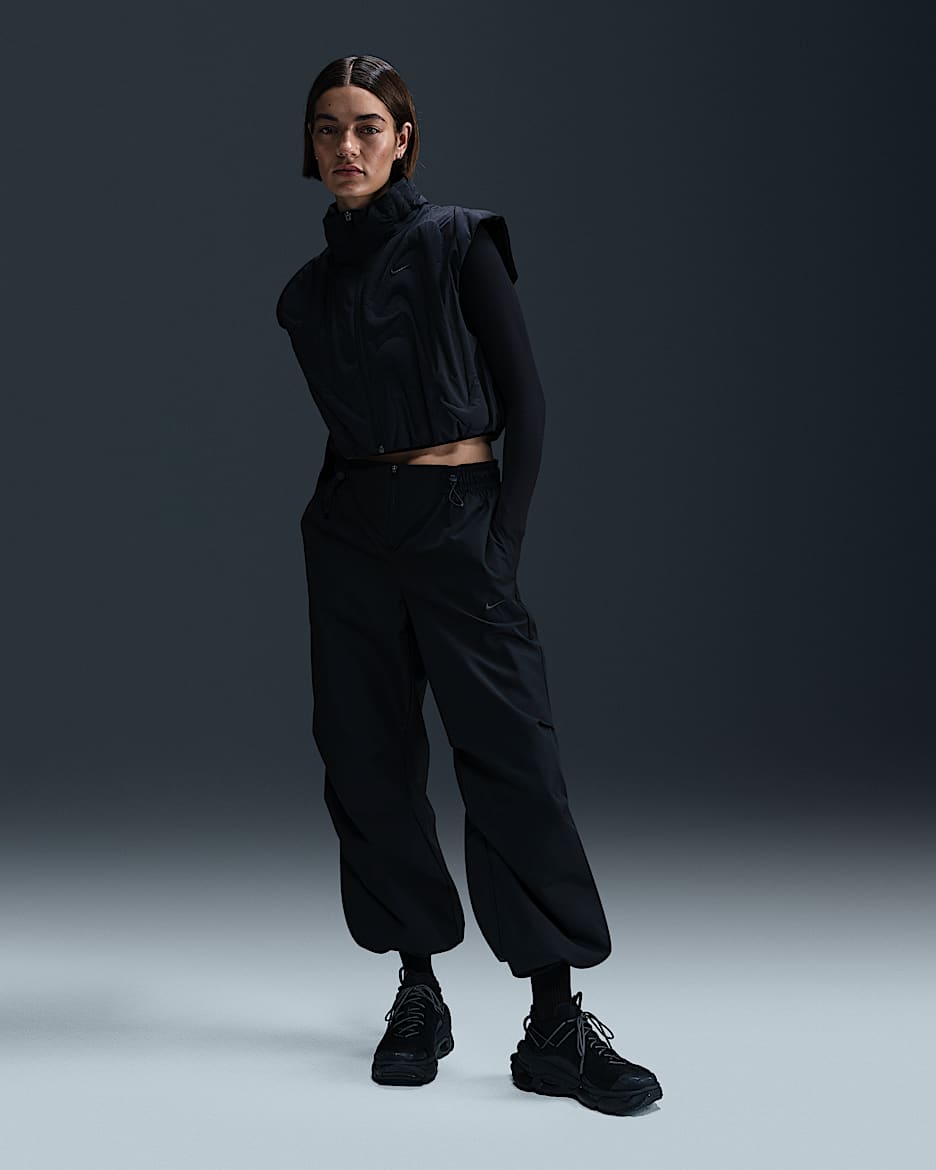 Pants Repel de tiro medio para mujer Nike Sportswear - Negro/Negro