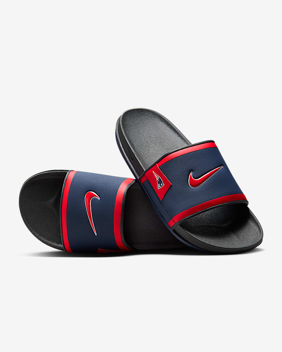 Chanclas Offcourt Nike Offcourt (New England Patriots) - Azul marino universitario/Gris humo oscuro/Rojo universitario