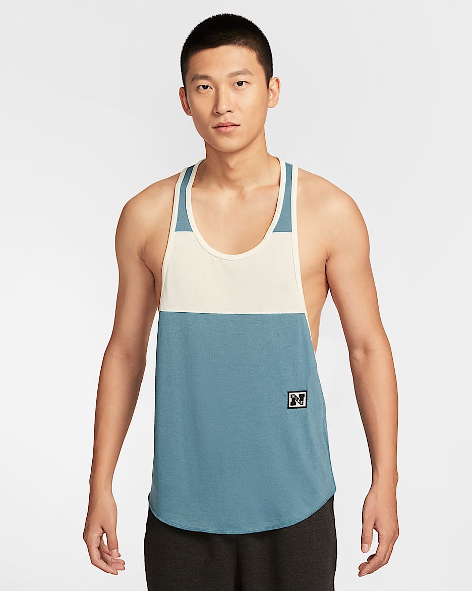 Nike Heritage Men's Dri-FIT Fitness Tank Top - Smoky Blue/Pale Ivory/Pale Ivory/Smoky Blue