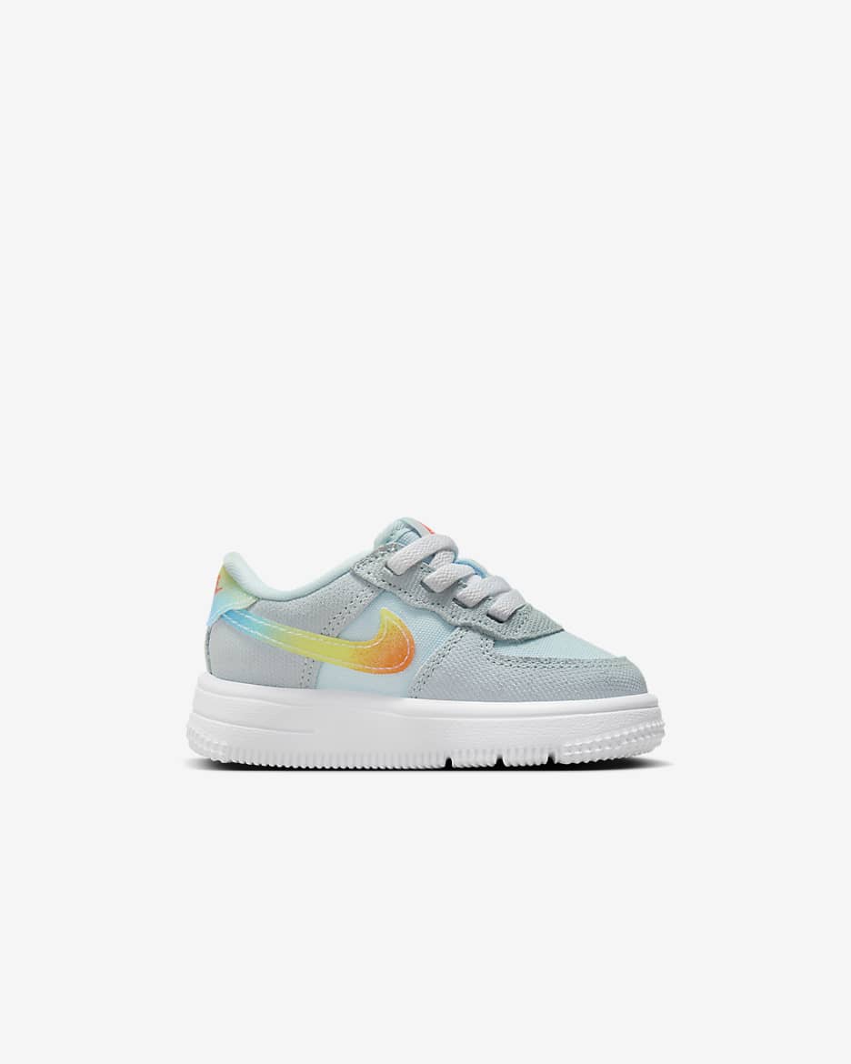 Nike Force 1 Low EasyOn sko til sped-/småbarn - Glacier Blue/Light Lemon Twist/Aquarius Blue/Total Orange