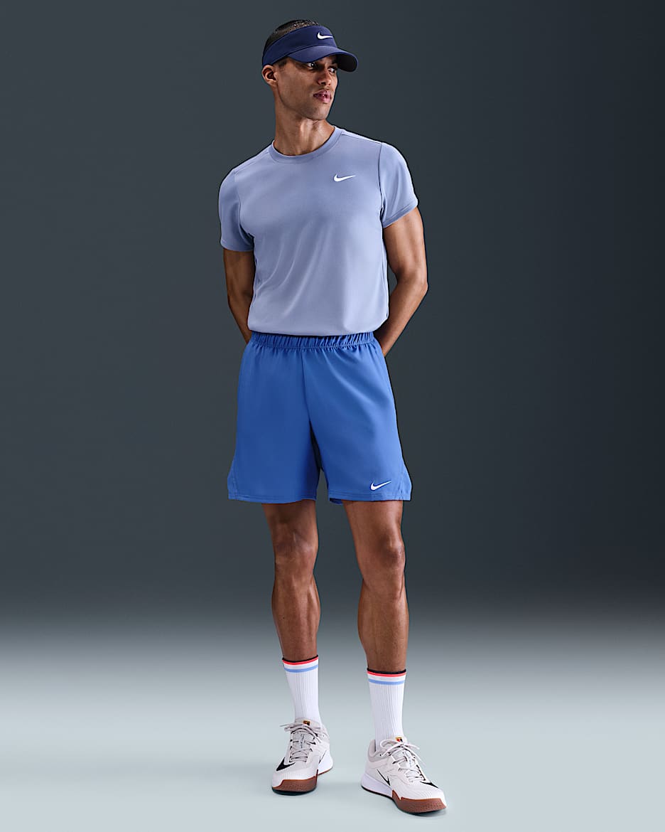 NikeCourt Victory Men's Dri-FIT 7" Tennis Shorts - Comet Blue/White