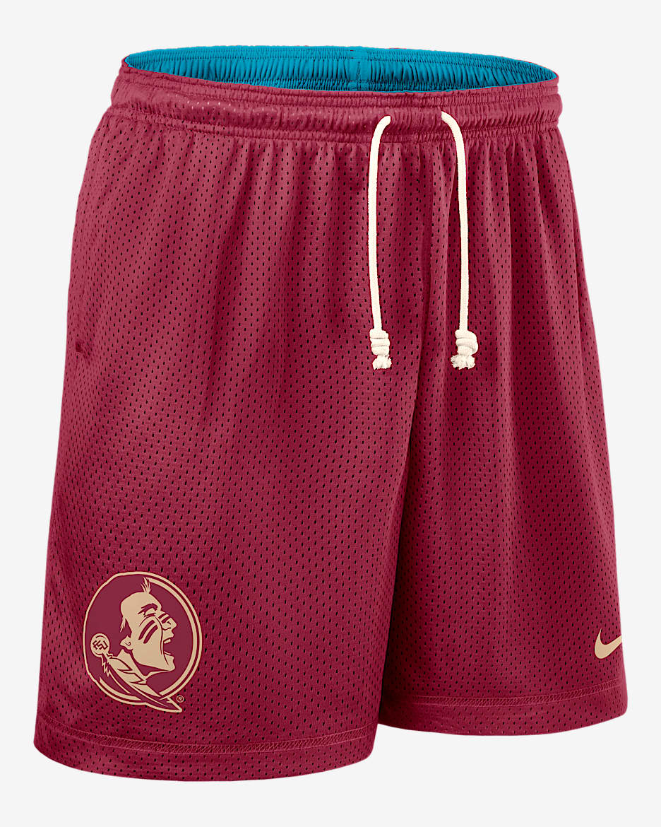Shorts universitarios Nike Dri-FIT para hombre Florida State Sideline Reversible - Granate