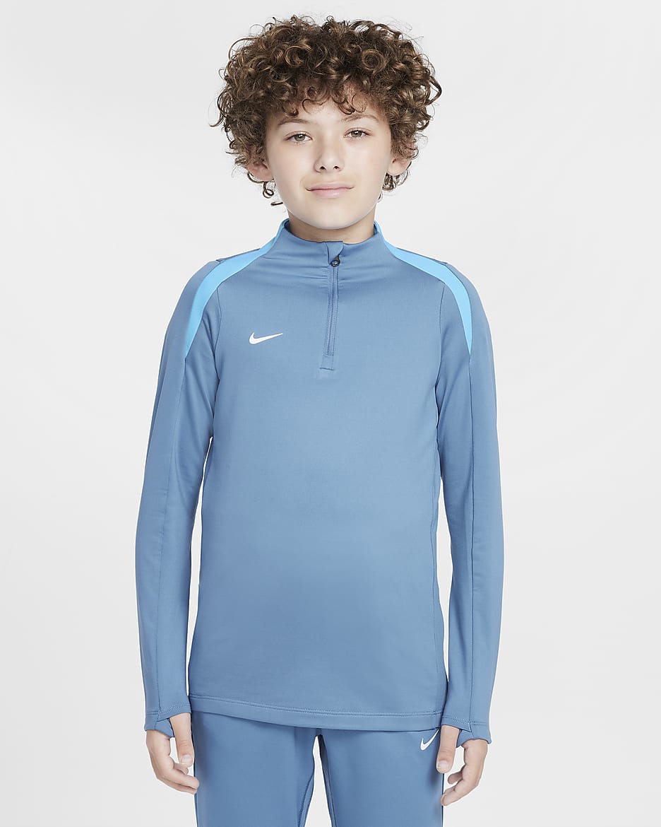 Nike Dri-FIT Strike Genç Çocuk Futbol Antrenman Üstü - Aegean Storm/Baltic Blue/Beyaz