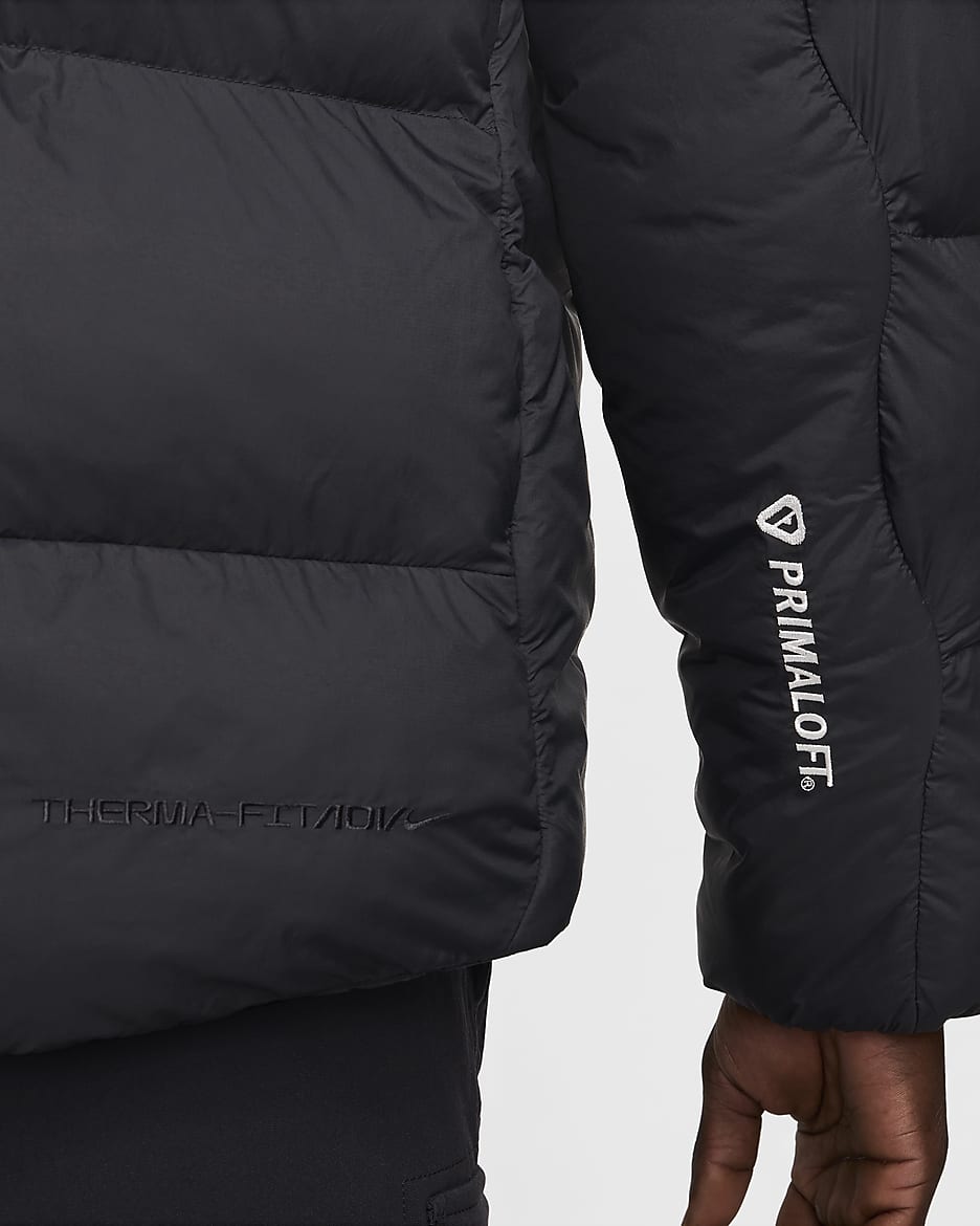 Veste à capuche ample Therma-FIT ADV Nike ACG « Lunar Lake » PrimaLoft® pour homme - Noir/Noir/Summit White