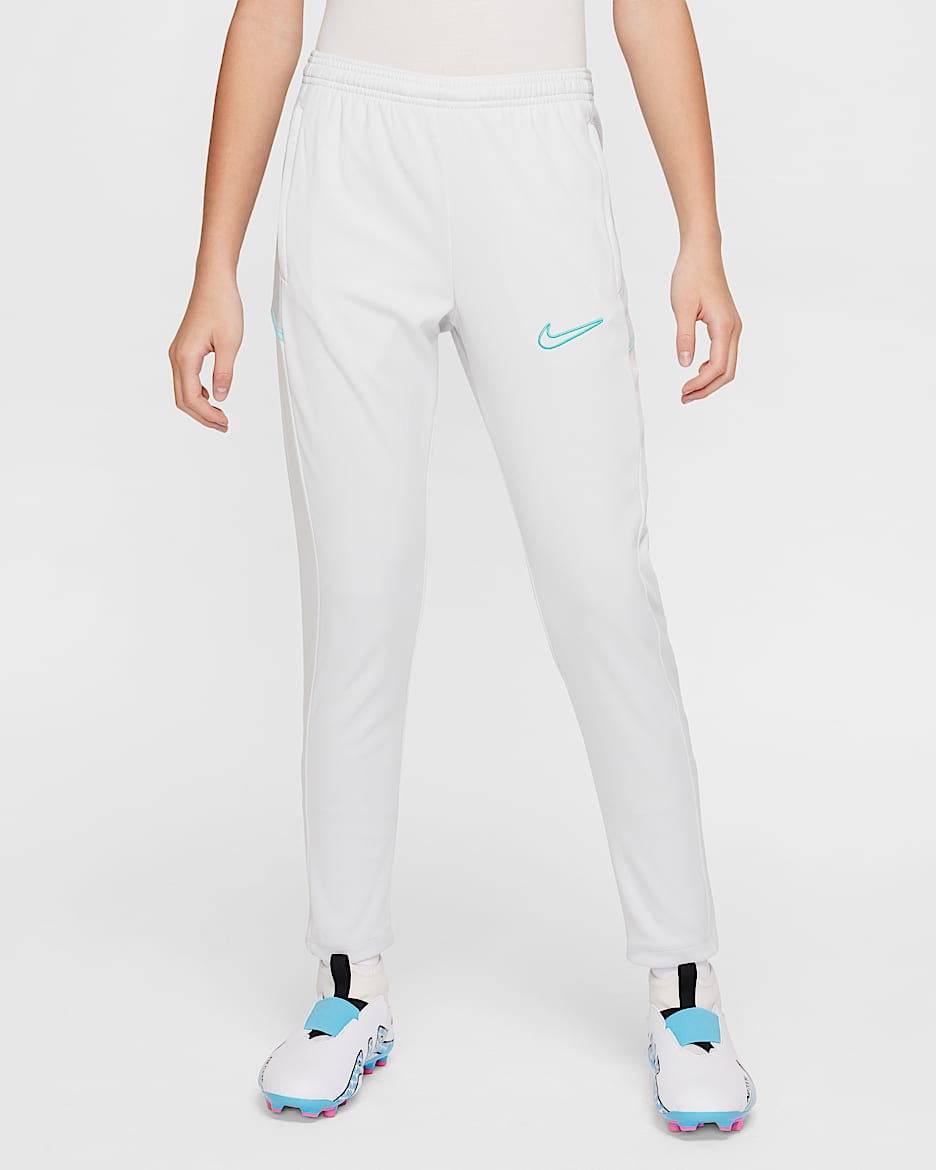 Pantalon de foot Dri-FIT Nike Academy pour ado - Photon Dust/Light Smoke Grey/Photon Dust/Dynamic Turquoise