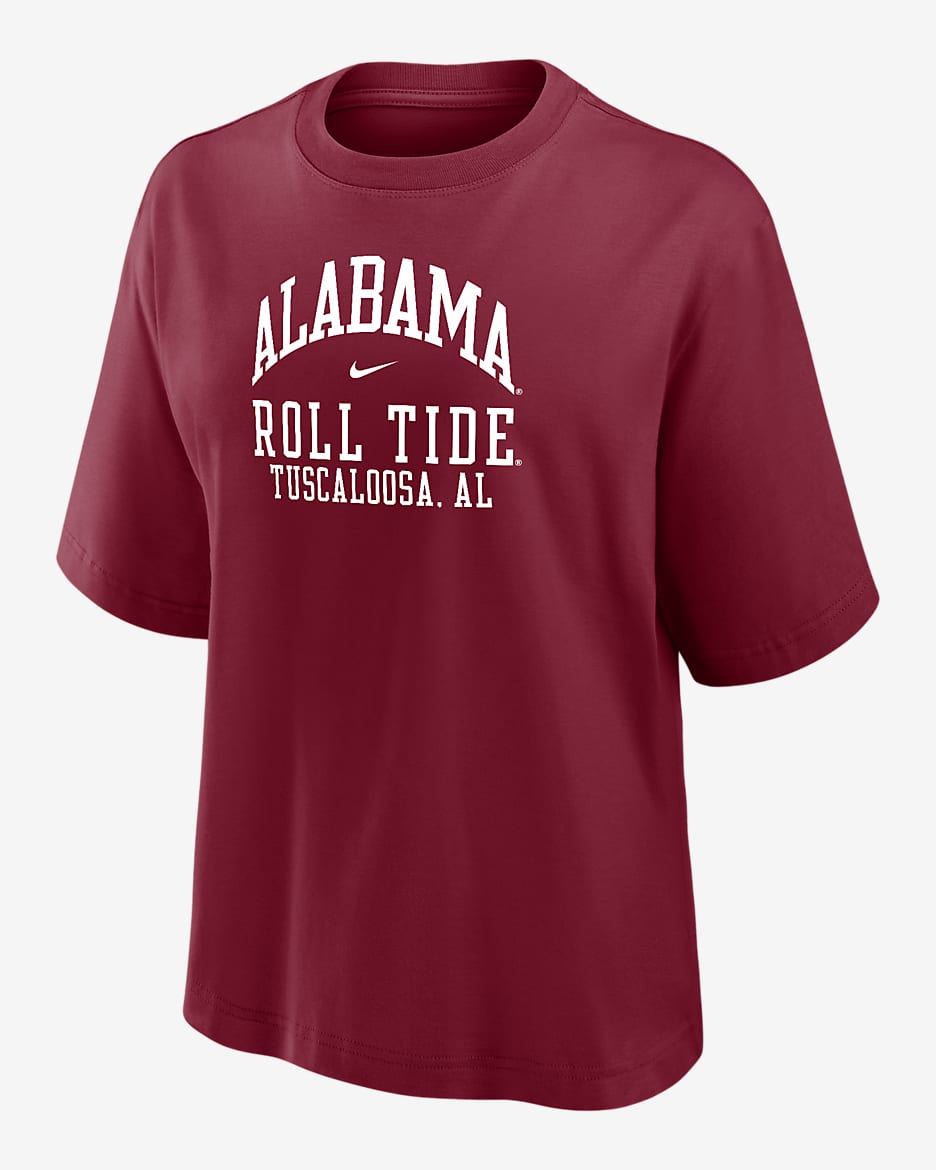 Alabama Women's Nike College Boxy T-Shirt - Team Crimson