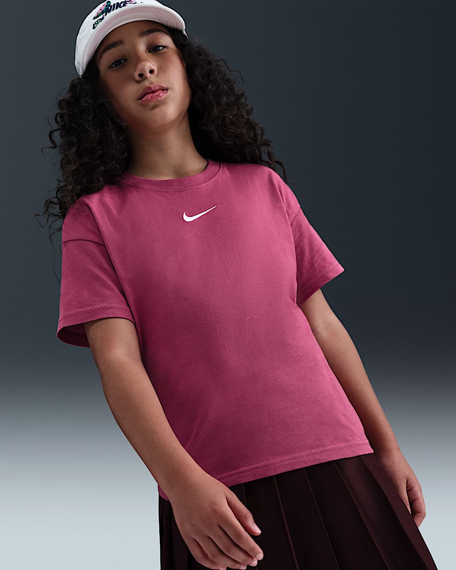 Nike Sportswear Essential Big Kids' (Girls') T-Shirt - Sweet Beet