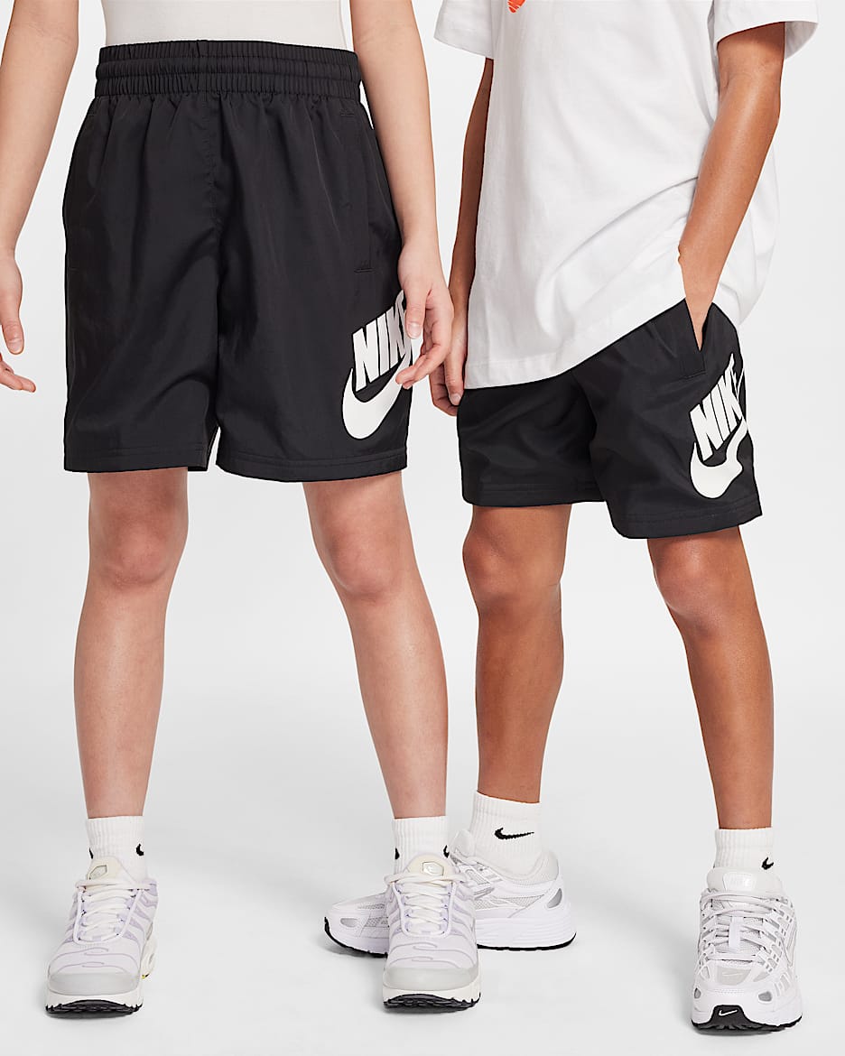 Short tissé 15 cm Nike Sportswear Club pour ado - Noir/Blanc