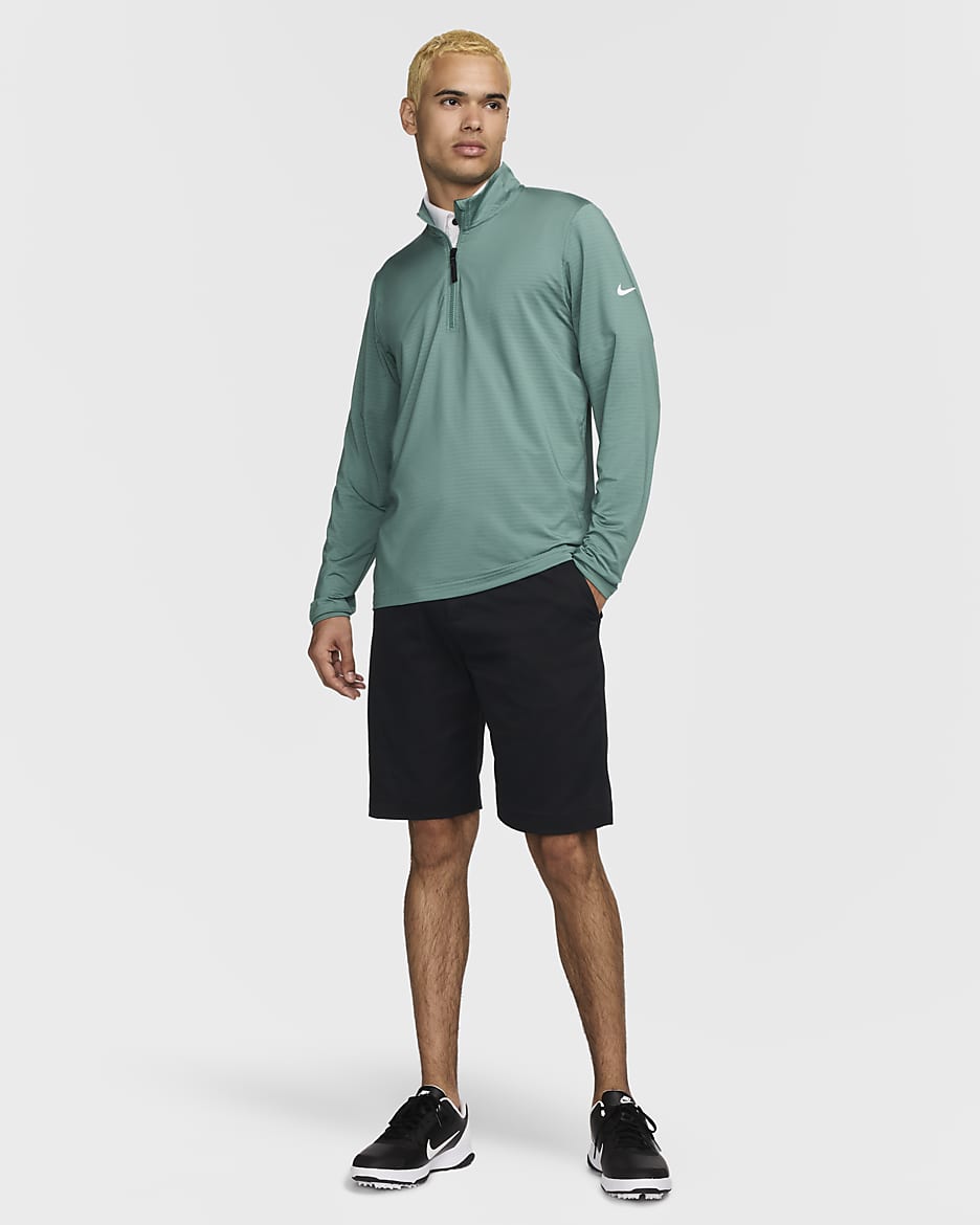 Pánské golfové tričko Nike Victory Dri-FIT s polovičním zipem - Bicoastal/Bílá