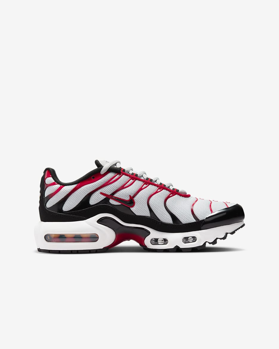 Nike Air Max Plus Older Kids' Shoes - Pure Platinum/Black/White/University Red