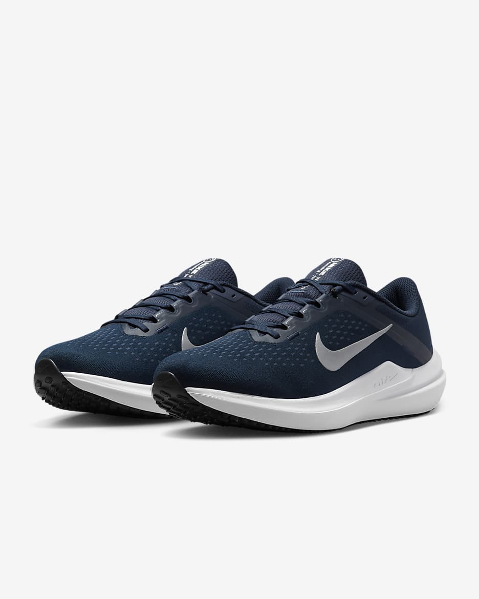 Nike Winflo 10 Men's Road Running Shoes - College Navy/Platinum Tint/Black/Metallic Silver