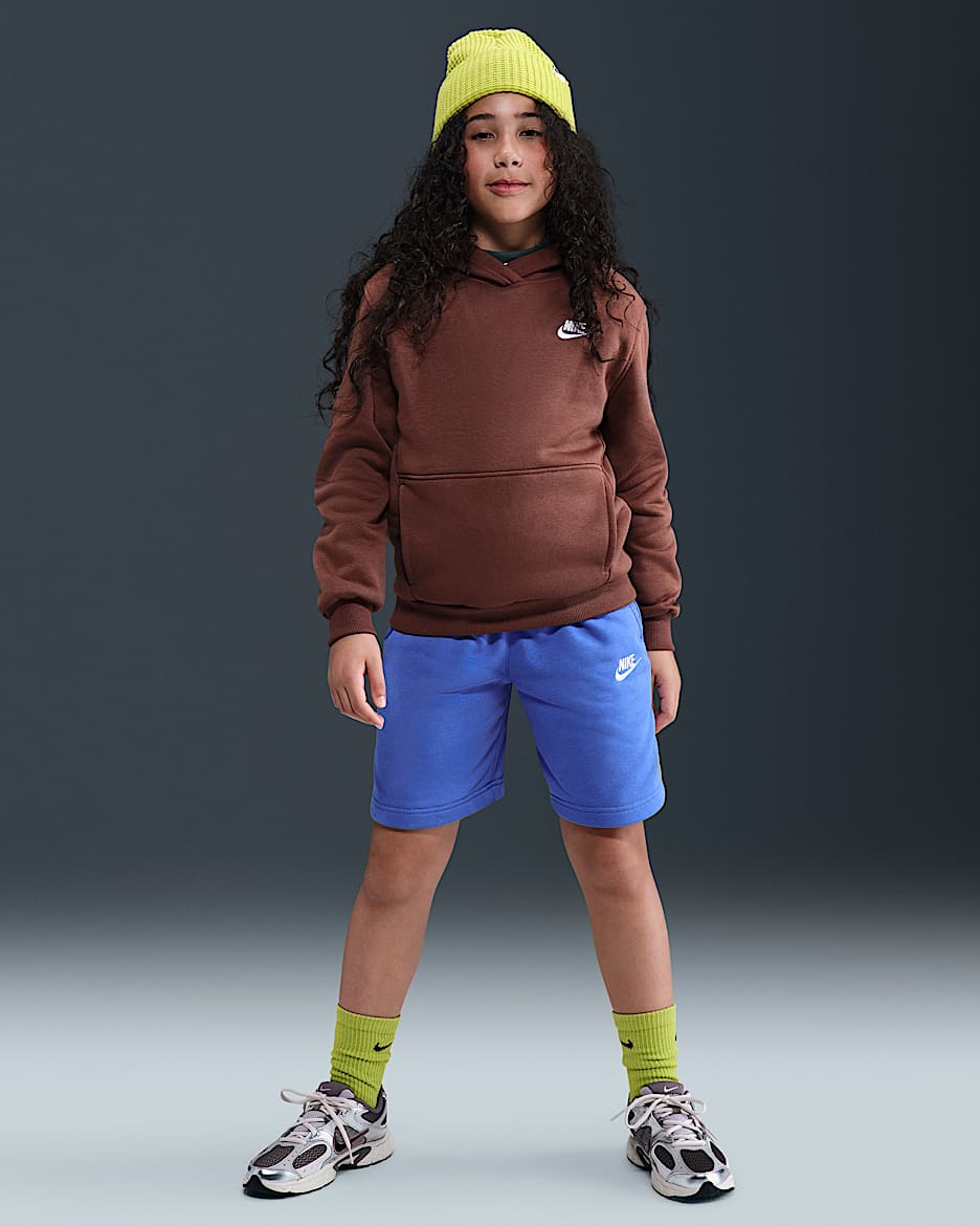 Nike Sportswear Club Fleece Big Kids' French Terry Shorts - Comet Blue/White