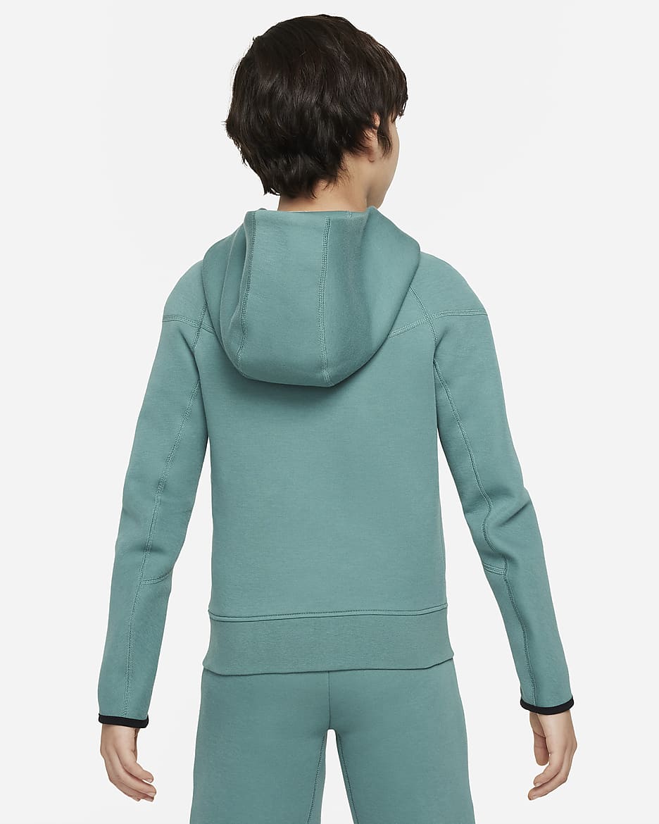 Nike Sportswear Tech Fleece hettejakke til store barn (gutt) - Bicoastal/Svart/Svart