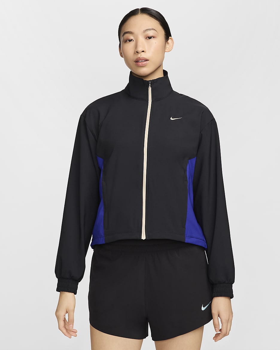 Nike One Women's Dri-FIT Loose Jacket - Black/Concord/Sanddrift/Sanddrift
