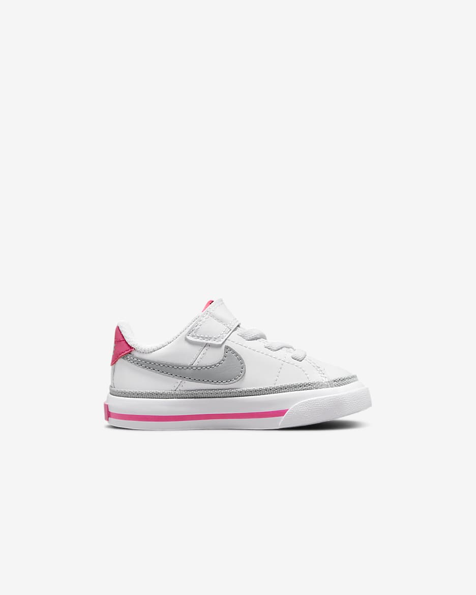 NikeCourt Legacy Baby/Toddler Shoes - White/Pink Prime/Kumquat/Light Smoke Grey