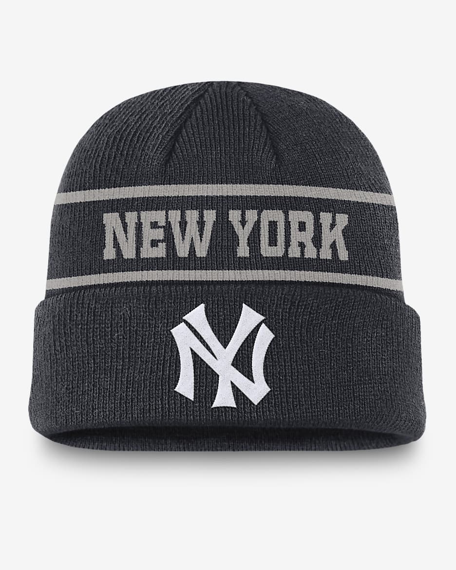 New York Yankees Rewind Terra Men's Nike MLB Cuffed Beanie - Navy