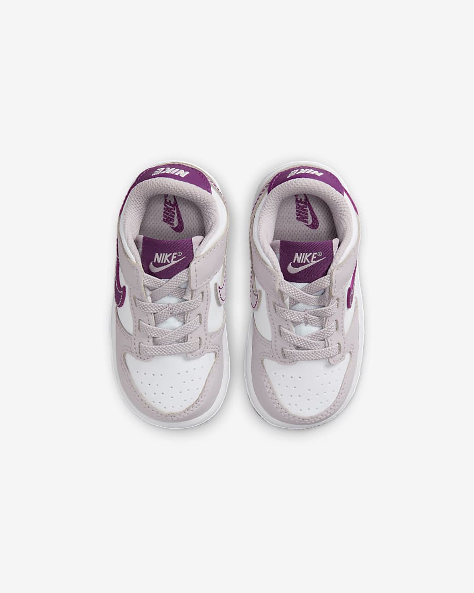Nike Dunk Low Baby/Toddler Shoes - White/Platinum Violet/Viotech