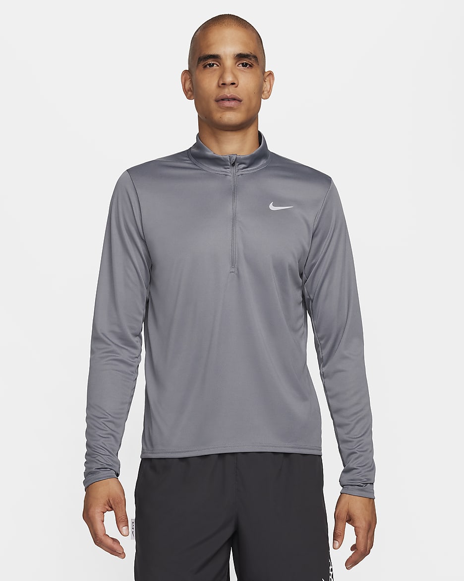 Nike Pacer Camiseta de running Dri-FIT con media cremallera - Hombre - Smoke Grey