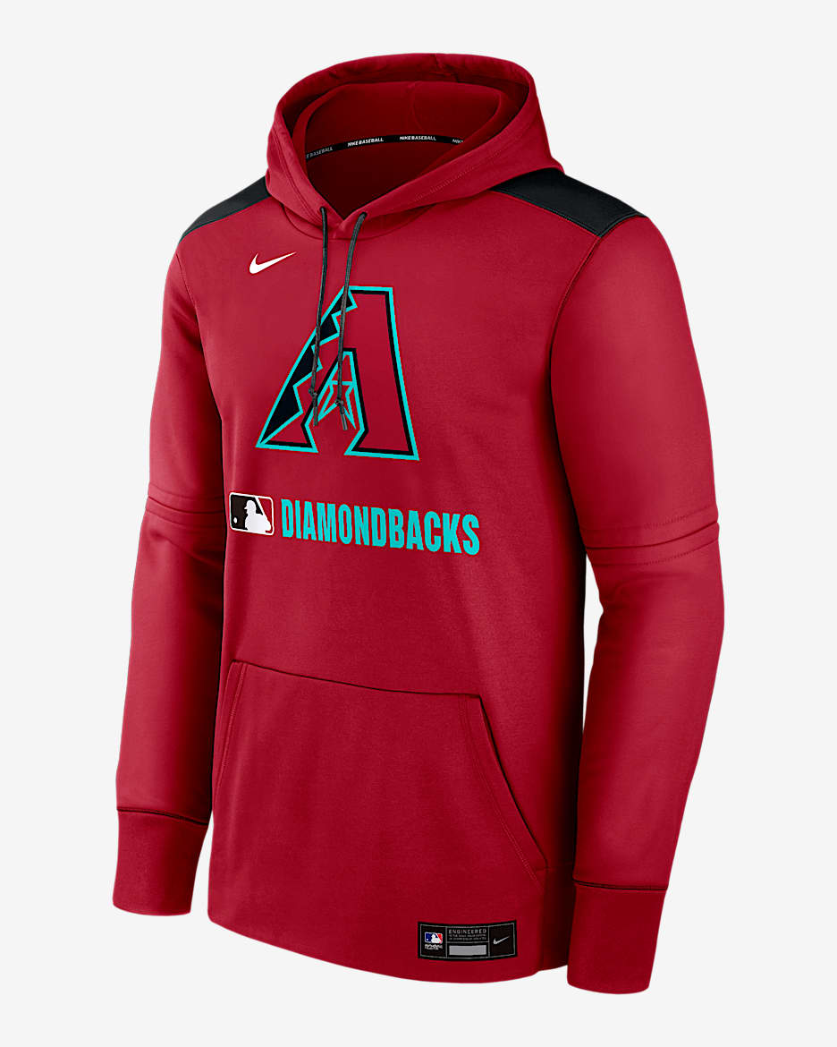 Sudadera con gorro sin cierre Nike Therma de la MLB para hombre Arizona Diamondbacks Authentic Collection - Castaña