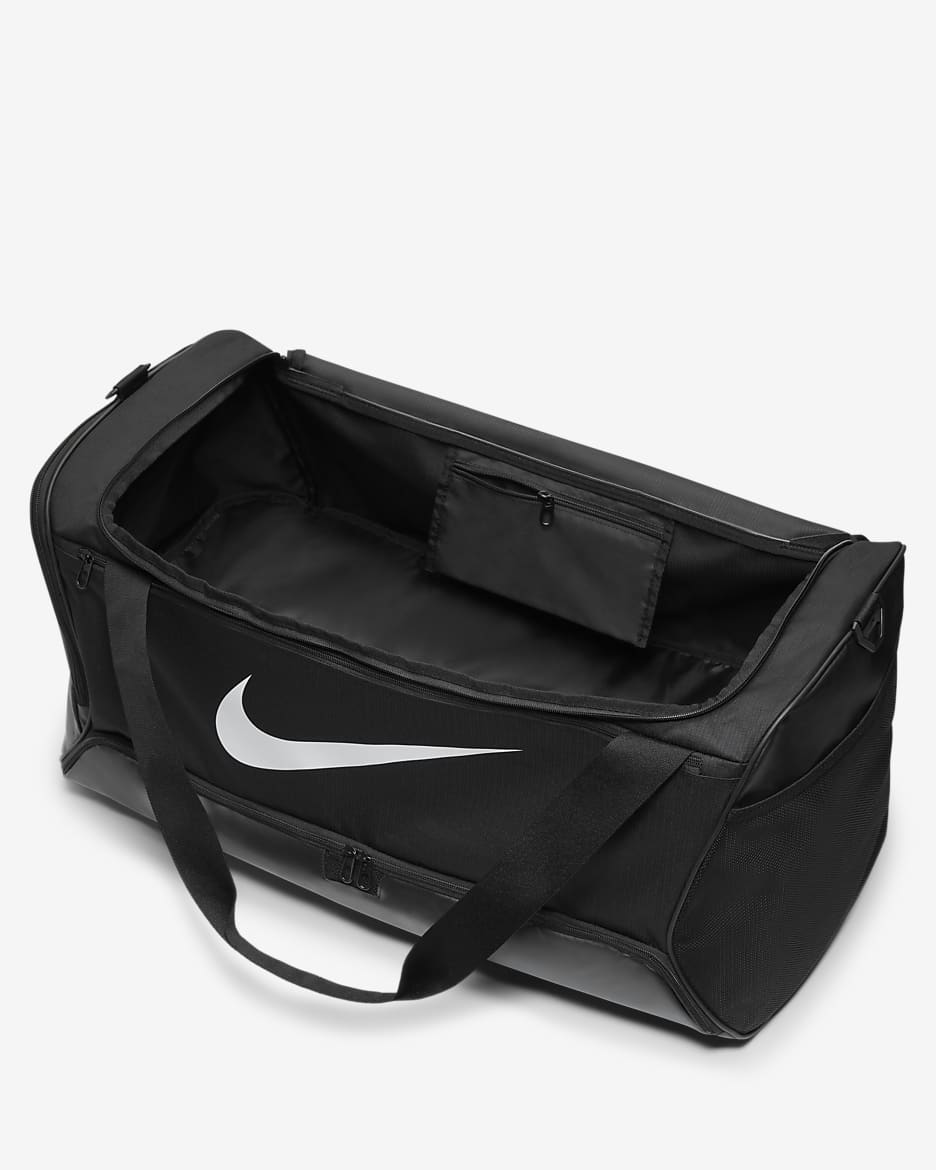 Τσάντα γυμναστηρίου για προπόνηση Nike Brasilia 9.5 (μέγεθος Large, 95 L) - Μαύρο/Μαύρο/Λευκό