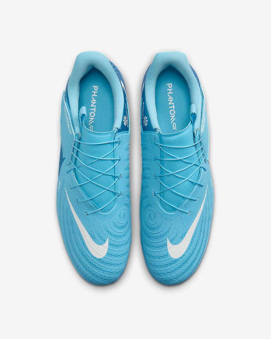 Ποδοσφαιρικά παπούτσια χαμηλού προφίλ MG Nike Phantom GX 2 Academy EasyOn - Blue Fury/Λευκό