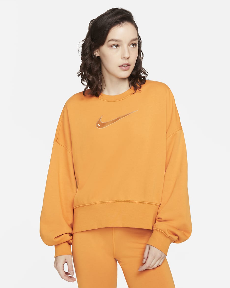 Sudadera corta para mujer Nike Sportswear Swoosh - Curry claro/Blanco perla/Ocre desierto
