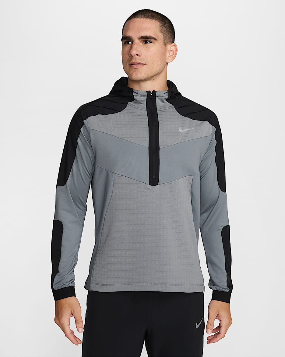 Nike Men's Long-Sleeve Running Top - Cool Grey/Black