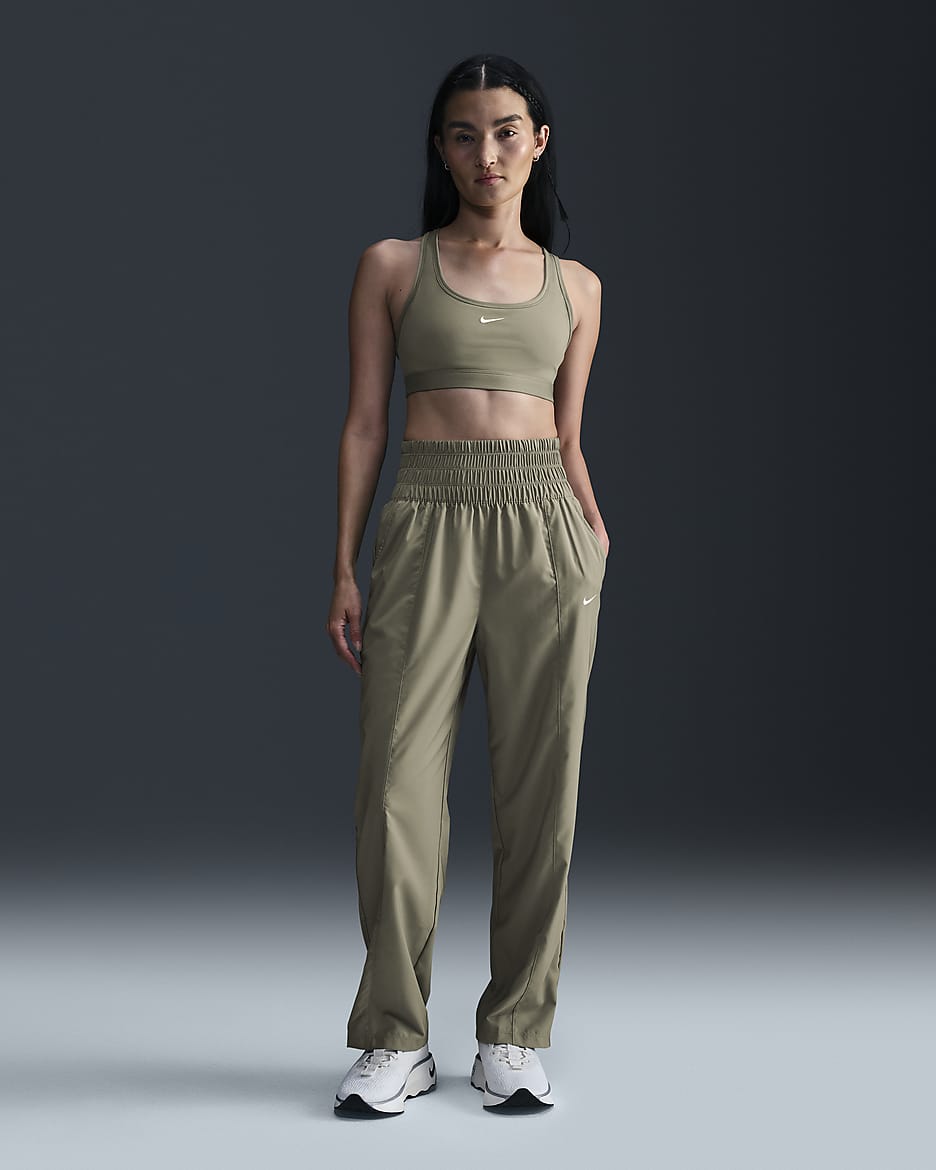 Nike Dri-FIT One Women's Ultra High-Waisted Trousers - Light Army/White