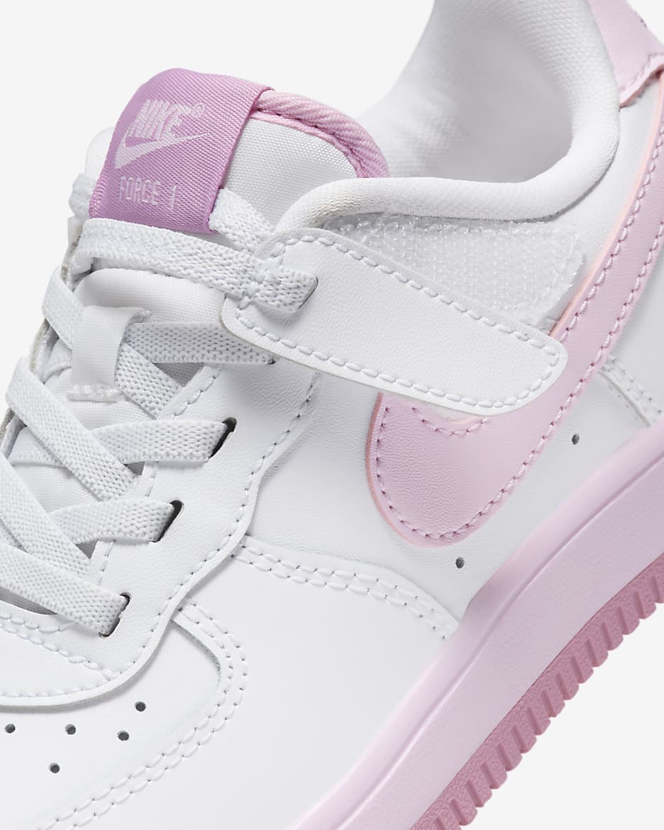 รองเท้าเด็กเล็ก Nike Force 1 Low EasyOn - ขาว/Elemental Pink/Pink Foam/Pink Foam