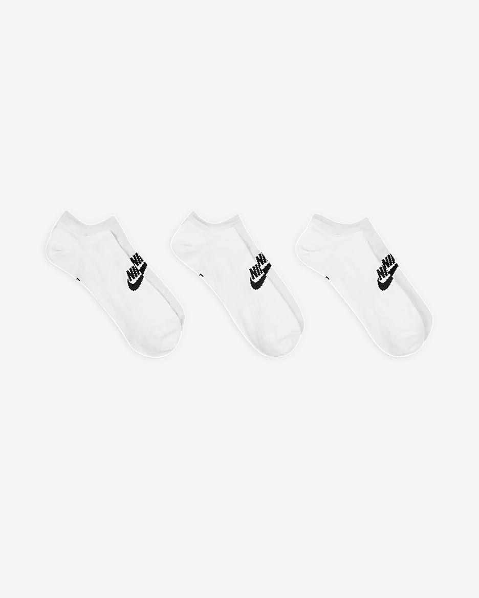 Chaussettes invisibles Nike Sportswear Everyday Essential (3 paires) - Blanc/Noir