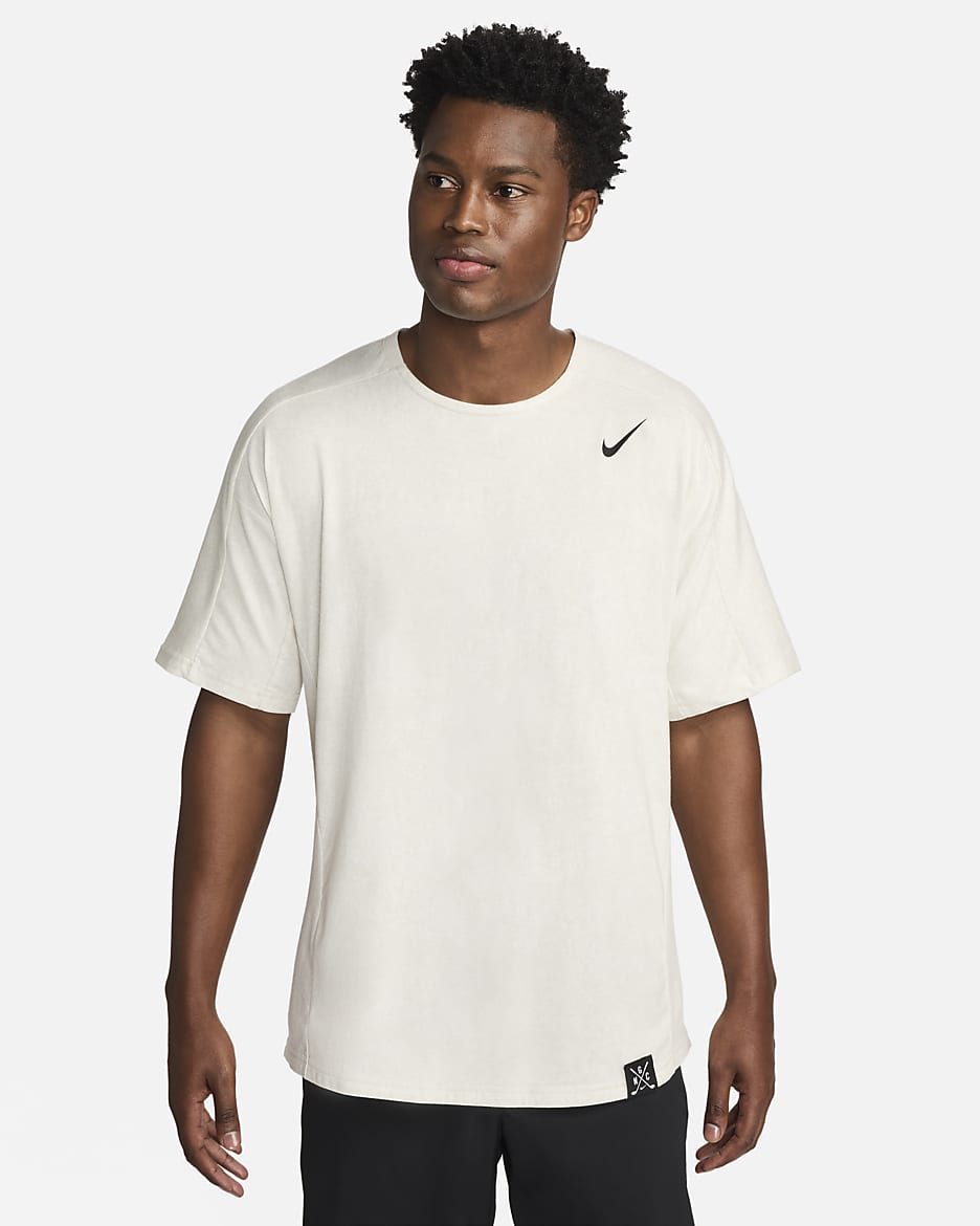 Nike Golf Club Men's Golf Short-Sleeve Top - Summit White/Light Bone/Black