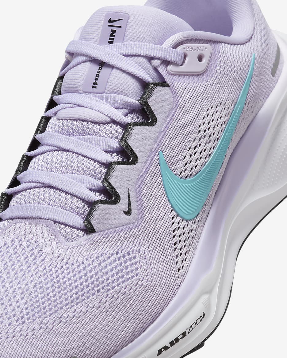 Nike Pegasus 41 Straßenlaufschuh für Damen - Hydrangeas/Barely Grape/Schwarz/Dusty Cactus